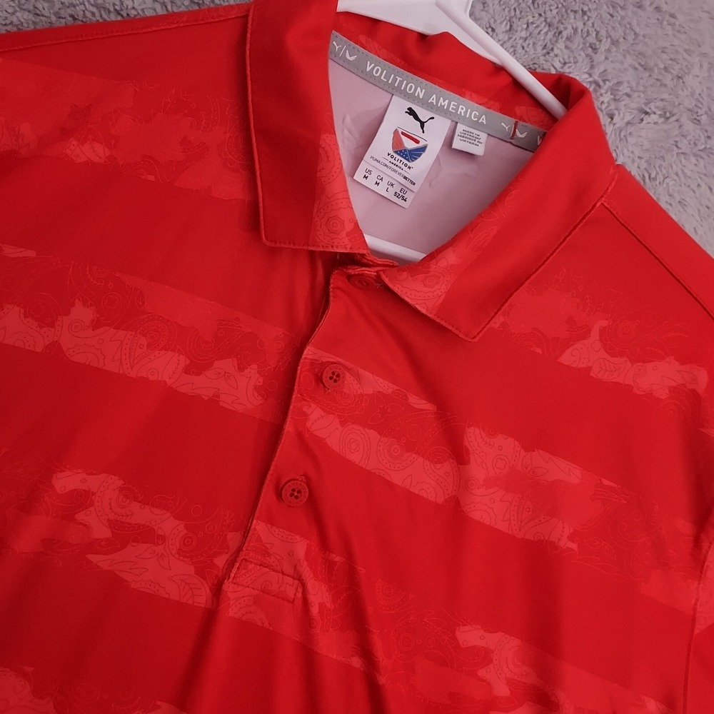 Puma Polo Shirt Mens Medium Volition Performance Stretch Golf Casual Walking M